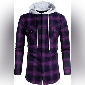 Purple Plaid Men's Shirt (065)